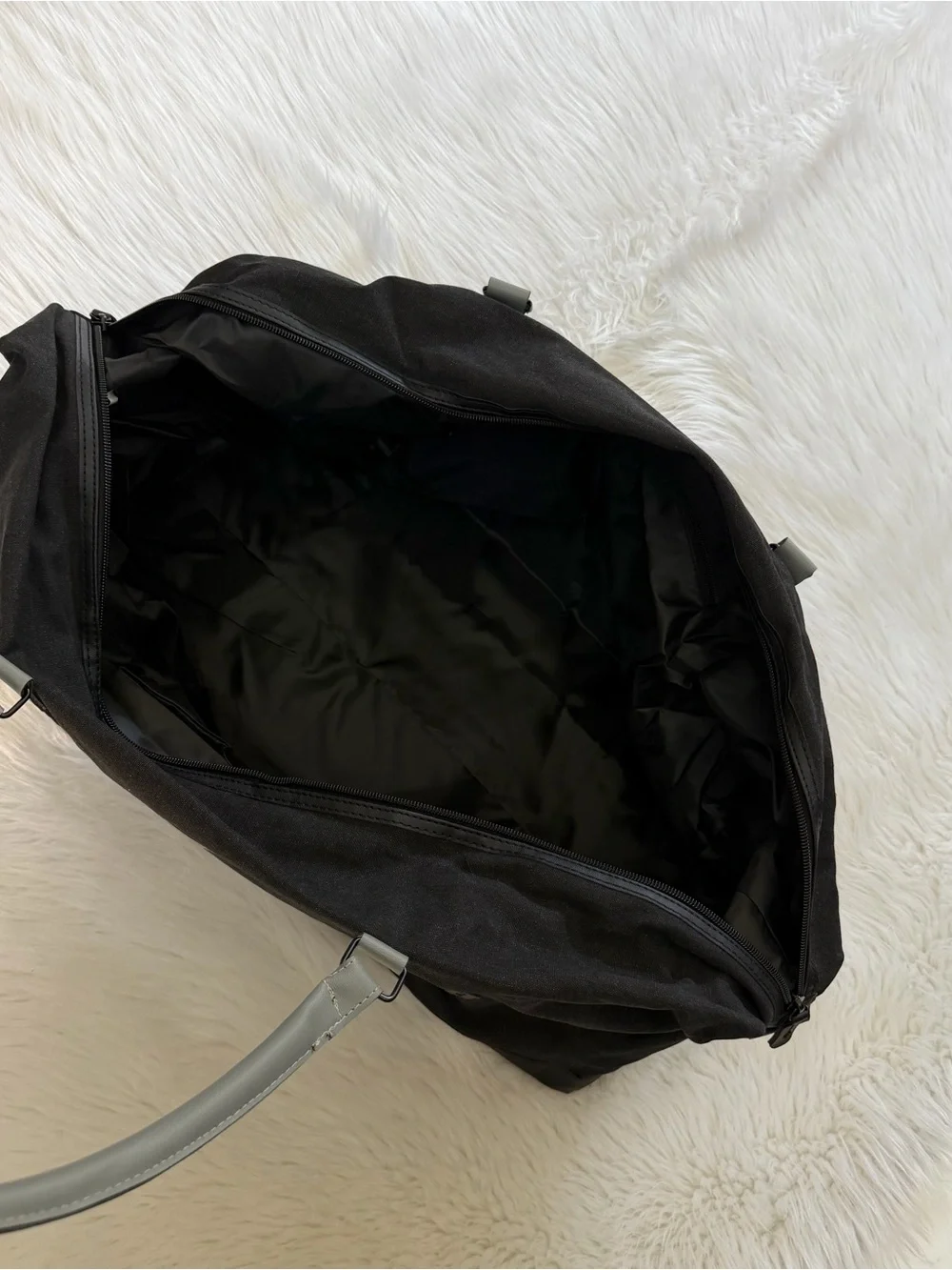 Black & Gray Canvas Weekender Bag